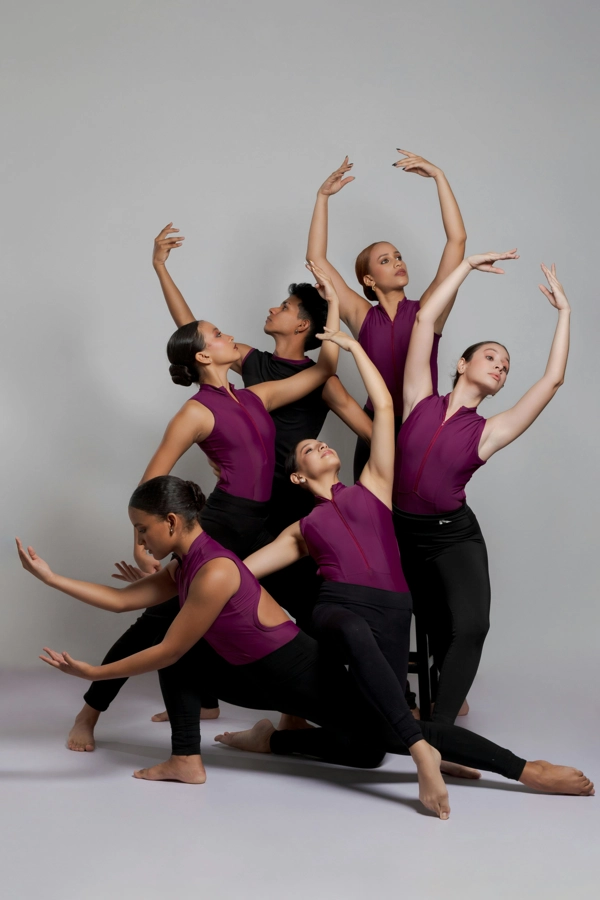 Dancers training together in a studio